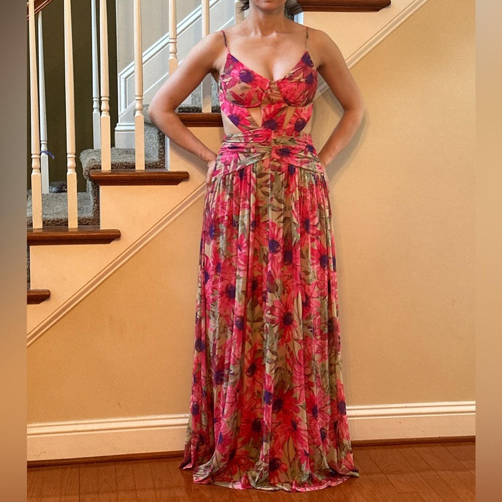 Fashion Nova Vibrant Floral Maxi Dress